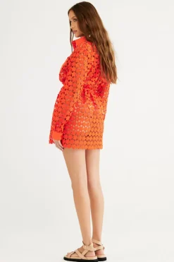 Rumer - CAPRI MINI SHIRT DRESS (CORAL)