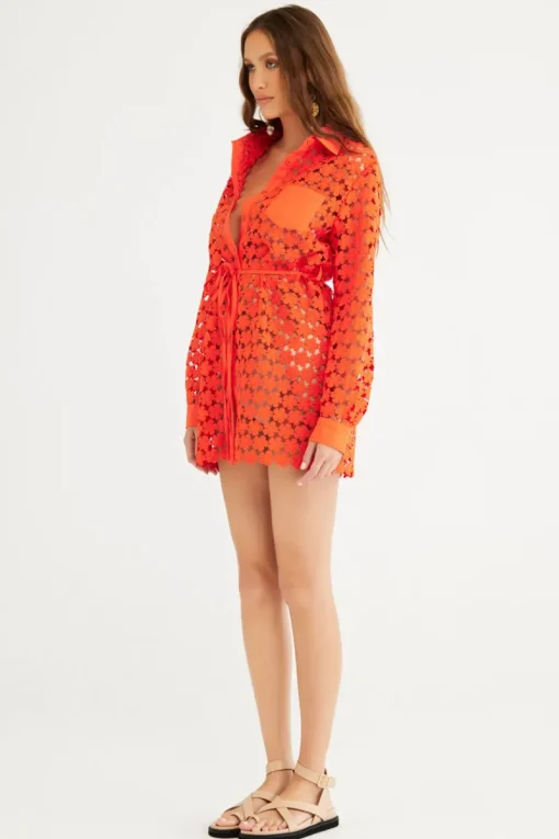 Rumer - CAPRI MINI SHIRT DRESS (CORAL)