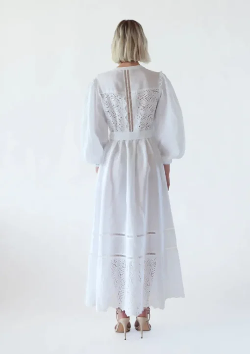 Saint Armont - Bisous Long Sleeve Maxi Dress (Blanche)