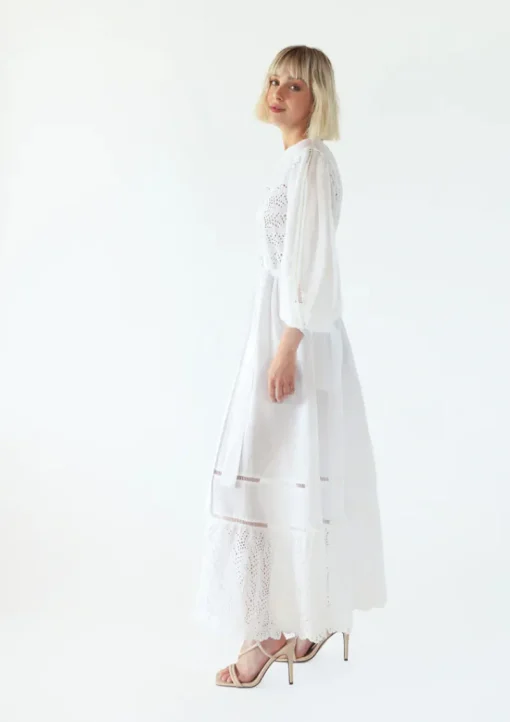 Saint Armont - Bisous Long Sleeve Maxi Dress (Blanche)