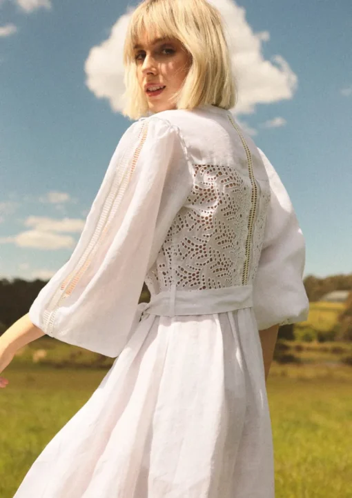 Saint Armont - Bisous Long Sleeve Maxi Dress (Blanche)