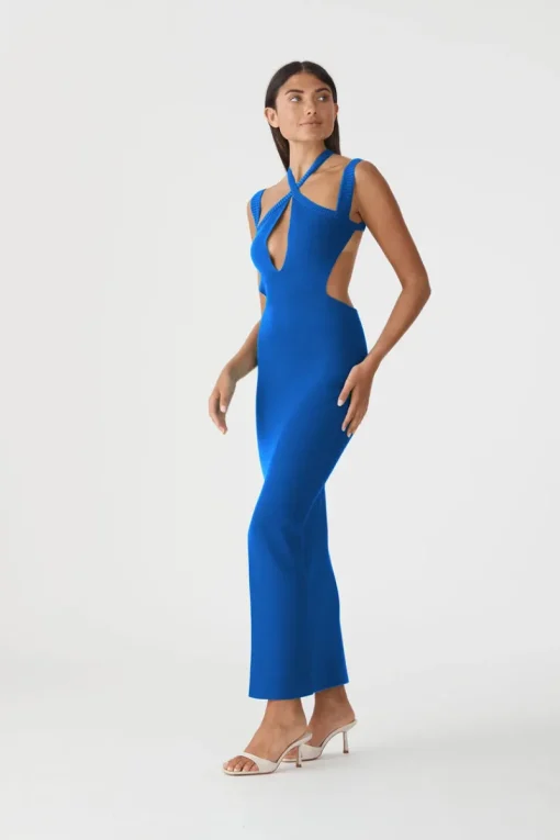 San Sloane - Celia Midi Dress (Cobalt) FINAL SALE