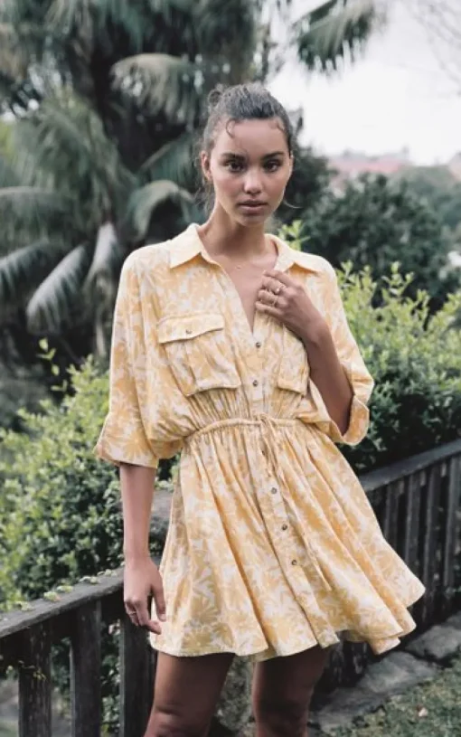 Significant Other - DALLAS DRESS (Yellow and Apricot Daisy) Final Sale