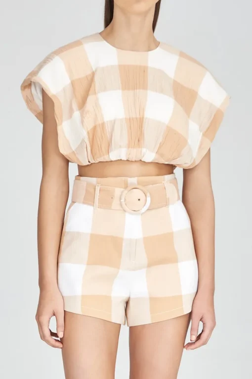 Women Significant Other - Frida Top (Caramel Check)
