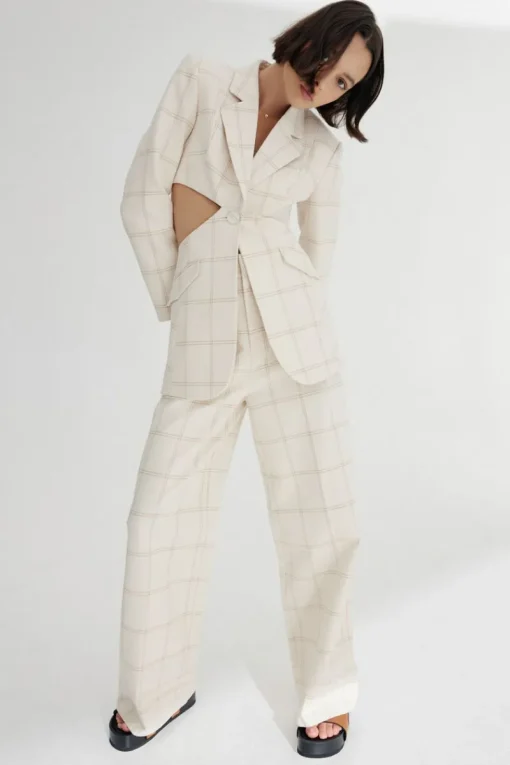 Women Significant Other - Georgia Check Blazer (Almond Check)