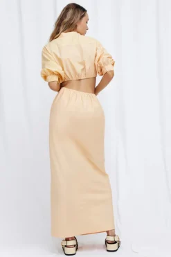Significant Other - KARA MIDI DRESS (PEACH MIX)