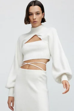 Women Significant Other - Lia Crop Knit Top (Cream)