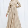 Significant Other - Petra Dress (Almond / Black Stripe)
