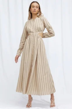 Significant Other - Petra Dress (Almond / Black Stripe)