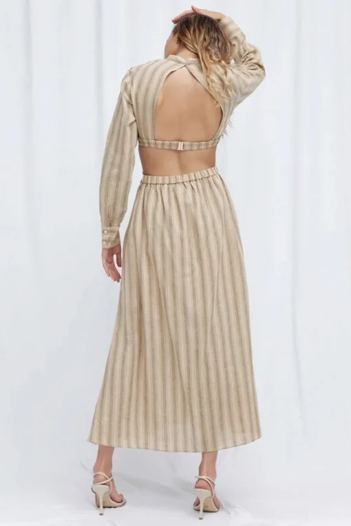 Significant Other - Petra Dress (Almond / Black Stripe)