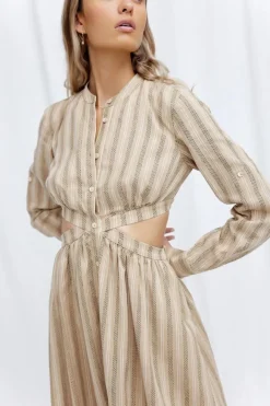 Significant Other - Petra Dress (Almond / Black Stripe)