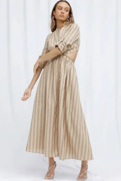 Significant Other - Petra Dress (Almond / Black Stripe)
