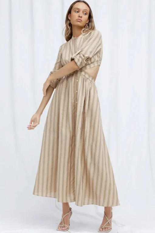 Significant Other - Petra Dress (Almond / Black Stripe)