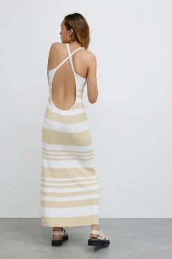 Significant Other - Sage Dress (Almond / Cream Stripe) final sale