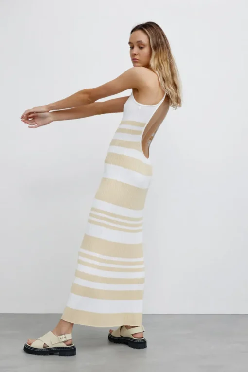Significant Other - Sage Dress (Almond / Cream Stripe) final sale