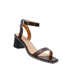 Women Skin Footwear - Jace Brown Croc Embossed Leather