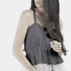 SOLEILUNA - Frill Tie Cami (Smoked Black)