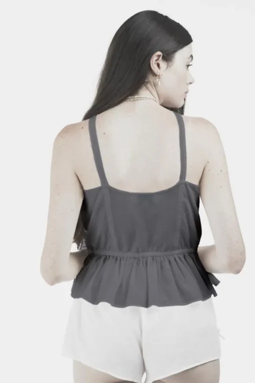SOLEILUNA - Frill Tie Cami (Smoked Black)