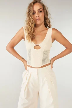 Women Sovere Studio SOVER / STUDIO - Intrepid Knit Top (Almond) FINAL SALE