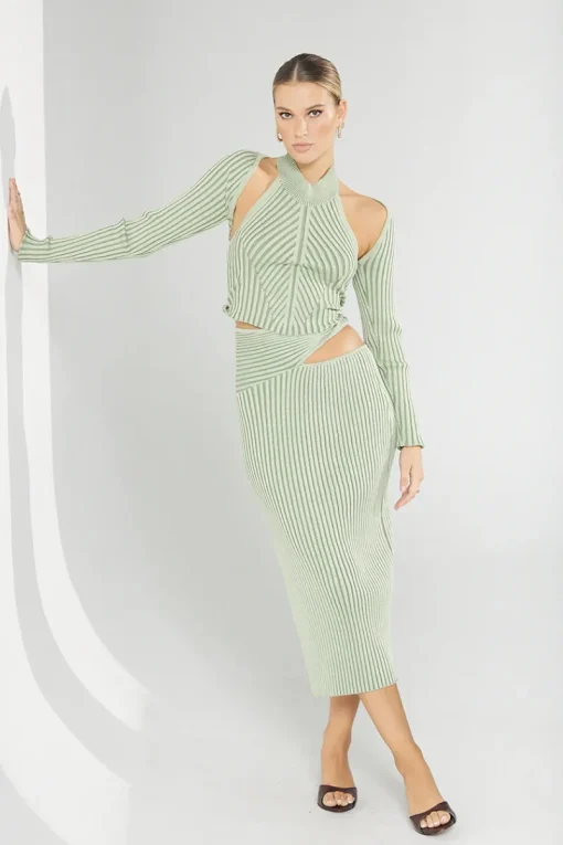 Sovere Studio SOVERE - Pivot Reversible Shrug Knit Dress (Spearmint)