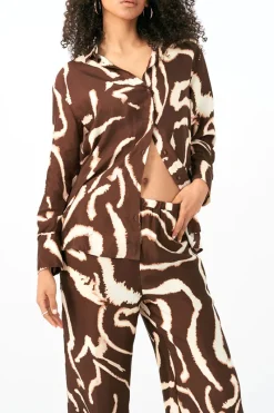 Women Sovere Studio SOVERE / STUDIO - TIDAL LONG SLEEVE SHIRT (BITTER CHOCOLATE)