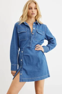 Sovere Studio SOVERE / STUDIO - ADVANCE DENIM MINI DRESS (MID BLUE)