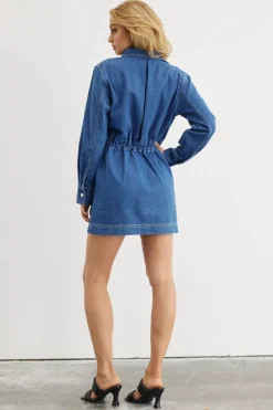 Sovere Studio SOVERE / STUDIO - ADVANCE DENIM MINI DRESS (MID BLUE)