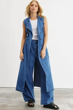 Sovere Studio SOVERE / STUDIO - ADVANCE MULTI-WEAR DENIM TRENCH (MID BLUE)