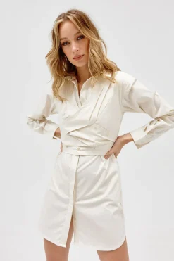 Sovere Studio SOVERE / STUDIO - Dixie Wrap Shirt Dress (Sand)