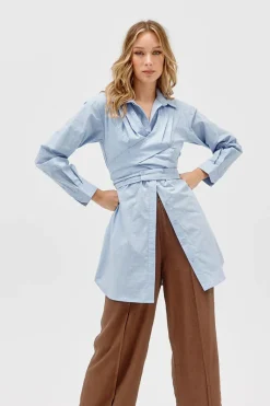 Sovere Studio SOVERE / STUDIO - Dixie Wrap Shirt Dress (Blue)