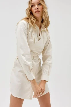 Sovere Studio SOVERE / STUDIO - Dixie Wrap Shirt Dress (Sand)