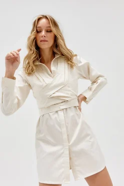 Sovere Studio SOVERE / STUDIO - Dixie Wrap Shirt Dress (Sand)
