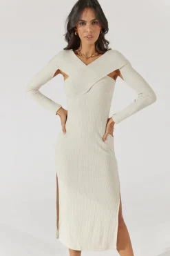 Sovere Studio SOVERE / STUDIO - Emote Midi Dress (Almond) FINAL SALE