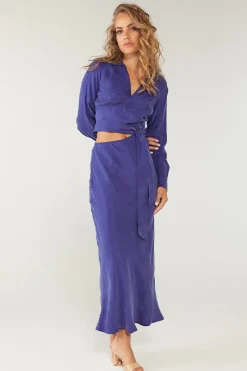 Sovere Studio SOVERE / STUDIO - Encore Wrap & Tie Midi Dress (Midnight) FINAL SALE