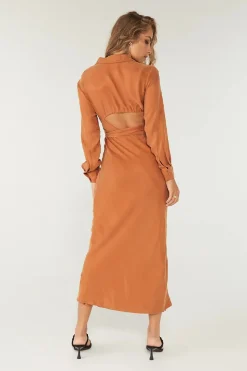 Sovere Studio SOVERE / STUDIO - Encore Wrap & Tie Midi Dress (Copper) FINAL SALE