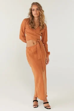 Sovere Studio SOVERE / STUDIO - Encore Wrap & Tie Midi Dress (Copper) FINAL SALE