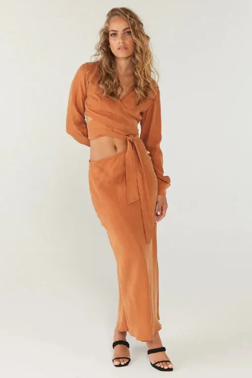 Sovere Studio SOVERE / STUDIO - Encore Wrap & Tie Midi Dress (Copper) FINAL SALE