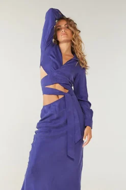Sovere Studio SOVERE / STUDIO - Encore Wrap & Tie Midi Dress (Midnight) FINAL SALE