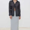Sovere Studio SOVERE / STUDIO - ENIGMA SEMI SHEER SHIRT (BLACK)