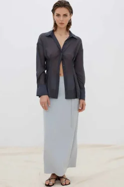 Sovere Studio SOVERE / STUDIO - ENIGMA SEMI SHEER SHIRT (BLACK)