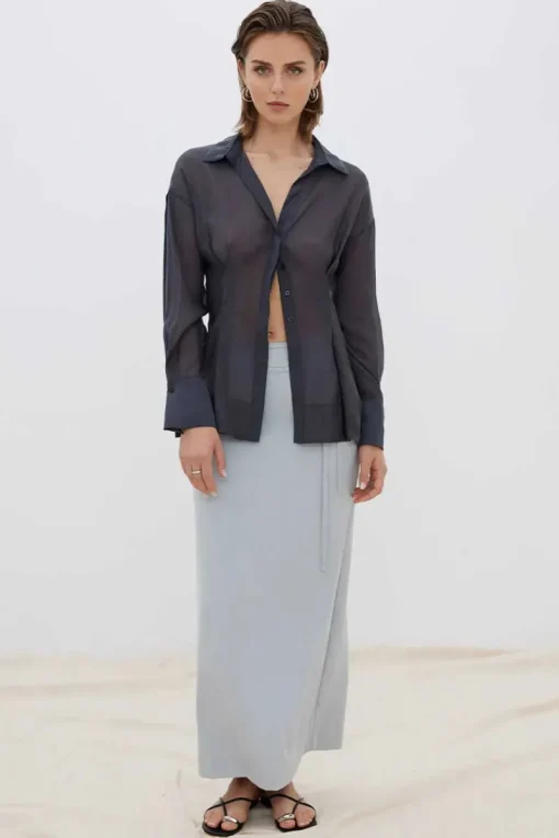 Sovere Studio SOVERE / STUDIO - ENIGMA SEMI SHEER SHIRT (BLACK)