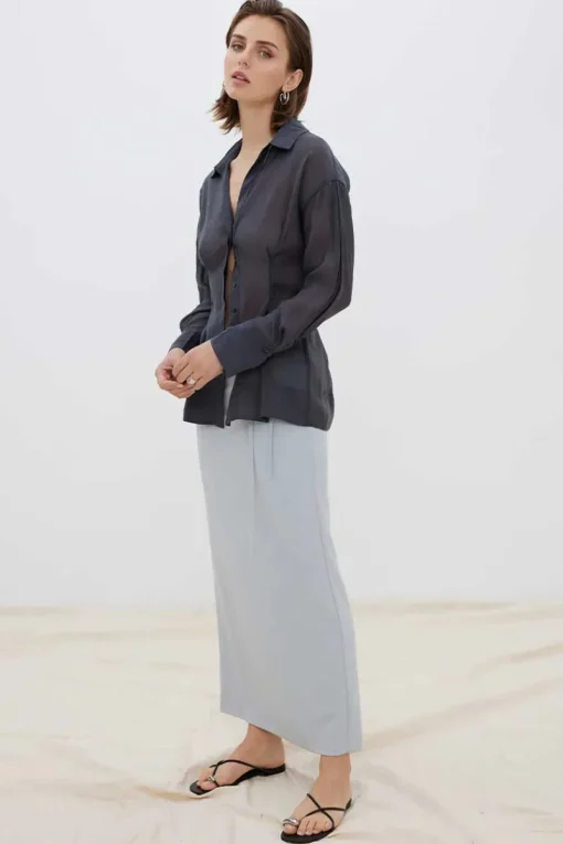 Sovere Studio SOVERE / STUDIO - ENIGMA SEMI SHEER SHIRT (BLACK)