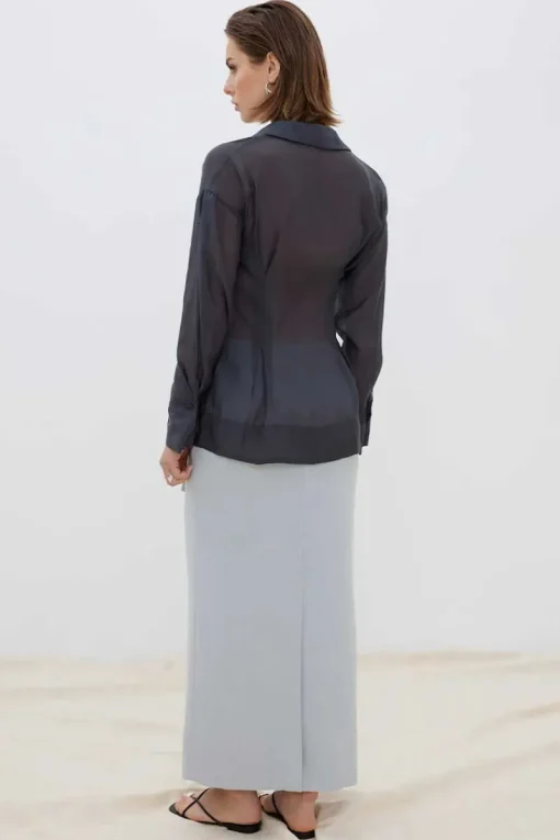 Sovere Studio SOVERE / STUDIO - ENIGMA SEMI SHEER SHIRT (BLACK)
