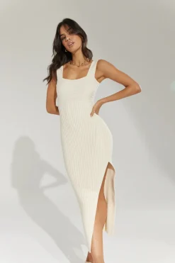 Sovere Studio SOVERE / STUDIO - Exhale Combo Knit Dress (Almond)