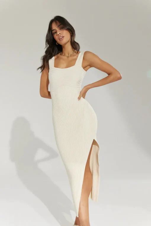 Sovere Studio SOVERE / STUDIO - Exhale Combo Knit Dress (Almond)