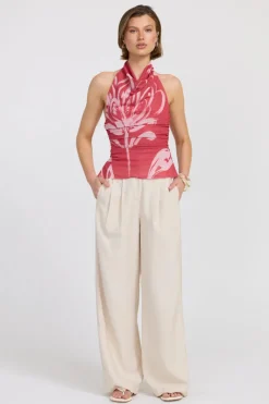 Sovere Studio SOVERE / STUDIO - FLORA MESH HALTER TOP (HIBISCUS)