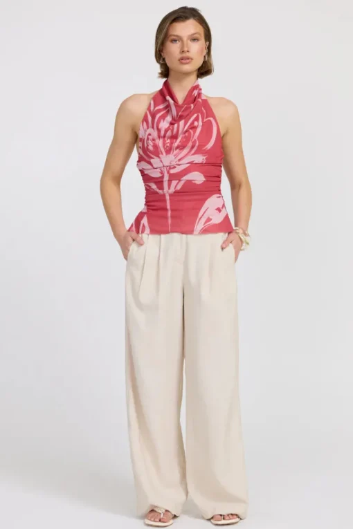Sovere Studio SOVERE / STUDIO - FLORA MESH HALTER TOP (HIBISCUS)