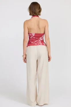 Sovere Studio SOVERE / STUDIO - FLORA MESH HALTER TOP (HIBISCUS)