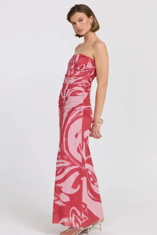 Sovere Studio SOVERE / STUDIO - FLORA STRAPLESS DRESS (HIBISCUS)