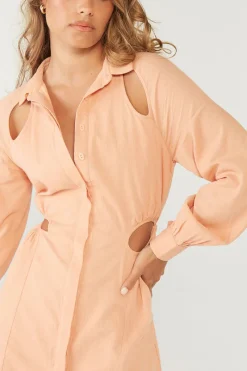 Sovere Studio SOVERE / STUDIO - Glimpse Mini Shirt Dress (Apricot) FINAL SALE